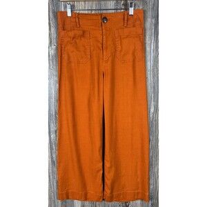 Maeve Anthropologie The Colette Wide Leg Pants Orange Women’s 6 Office Girl Boss